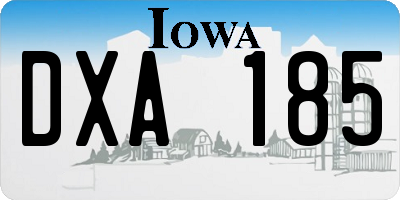 IA license plate DXA185