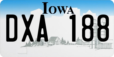 IA license plate DXA188