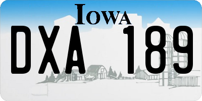 IA license plate DXA189