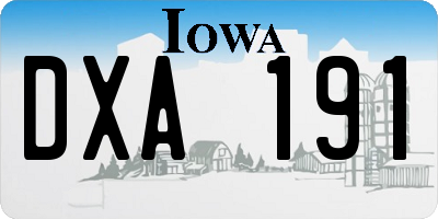 IA license plate DXA191