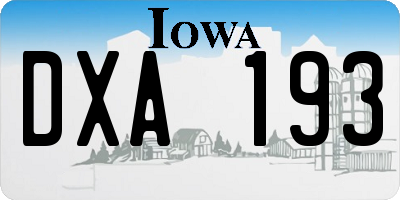 IA license plate DXA193