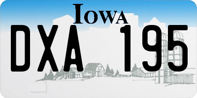 IA license plate DXA195