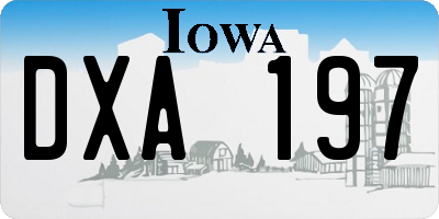 IA license plate DXA197