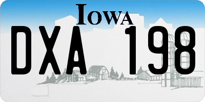 IA license plate DXA198