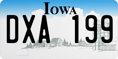 IA license plate DXA199