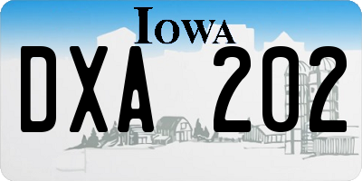 IA license plate DXA202