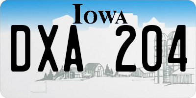 IA license plate DXA204