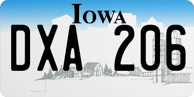 IA license plate DXA206