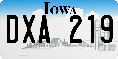 IA license plate DXA219