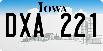IA license plate DXA221