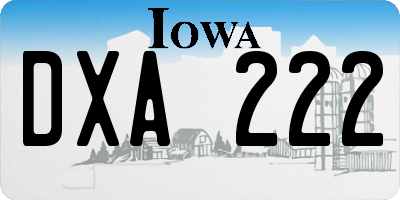 IA license plate DXA222