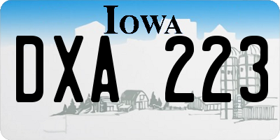 IA license plate DXA223