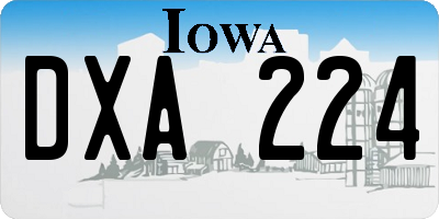 IA license plate DXA224