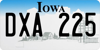 IA license plate DXA225