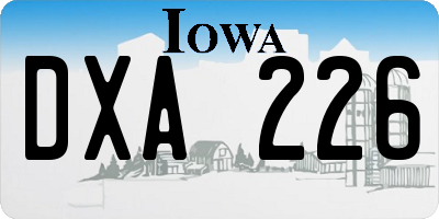 IA license plate DXA226