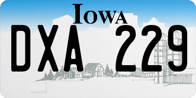 IA license plate DXA229