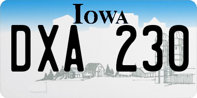 IA license plate DXA230