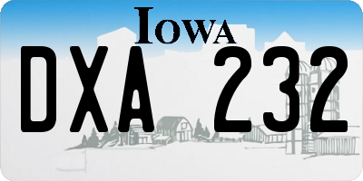 IA license plate DXA232