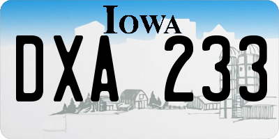 IA license plate DXA233