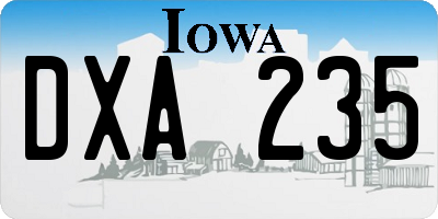 IA license plate DXA235