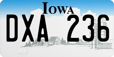 IA license plate DXA236