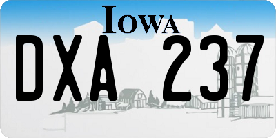 IA license plate DXA237