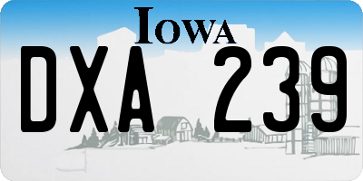 IA license plate DXA239