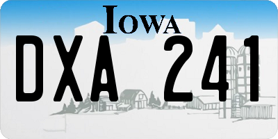 IA license plate DXA241