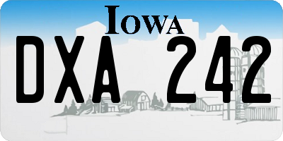 IA license plate DXA242