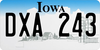 IA license plate DXA243