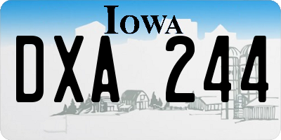 IA license plate DXA244