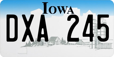 IA license plate DXA245