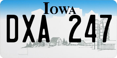 IA license plate DXA247