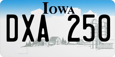 IA license plate DXA250