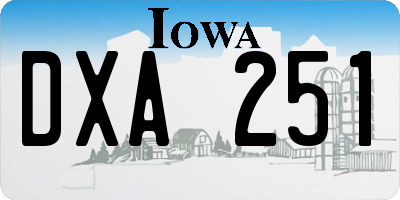 IA license plate DXA251