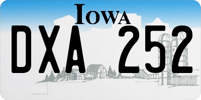 IA license plate DXA252