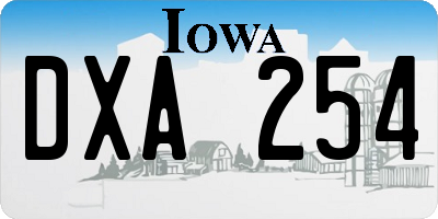 IA license plate DXA254