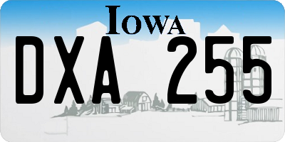 IA license plate DXA255