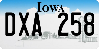 IA license plate DXA258