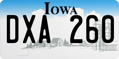 IA license plate DXA260
