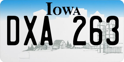 IA license plate DXA263