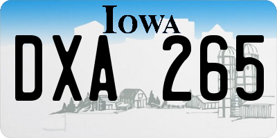 IA license plate DXA265