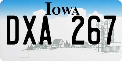 IA license plate DXA267