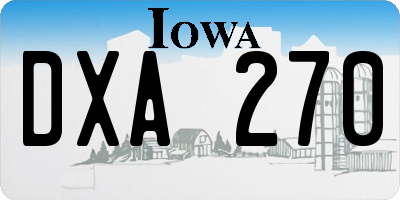 IA license plate DXA270
