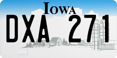 IA license plate DXA271