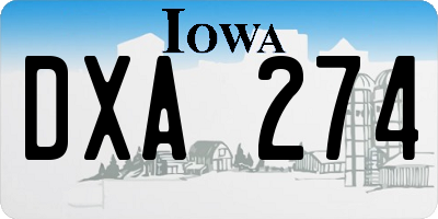 IA license plate DXA274