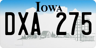 IA license plate DXA275