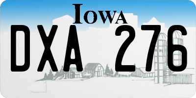 IA license plate DXA276