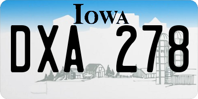 IA license plate DXA278