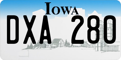 IA license plate DXA280